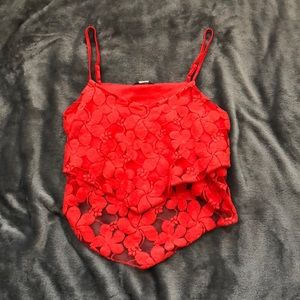 Red crop top